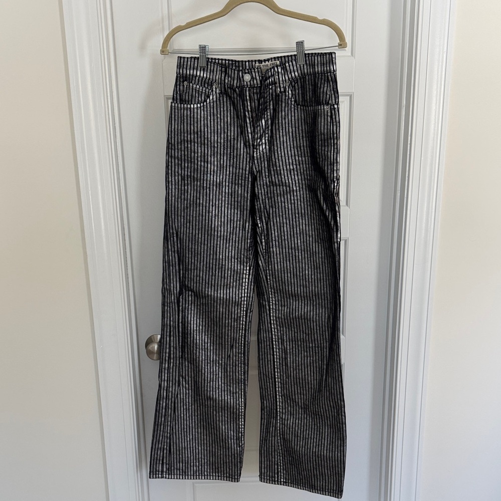 Free People metallic striped jeans